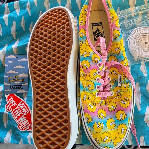 Vans x The Simpsons Customs Lisa Authentics W9.5/M8 NWT UNIQUE - Picture 2 of 5